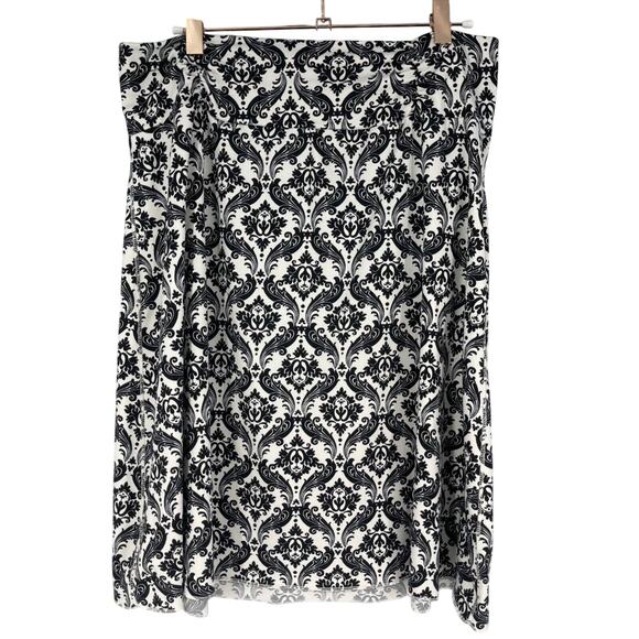 Tranquility by Colorado Clothing Skirt Large Black White Damask Print A-line - Picture 1 of 6